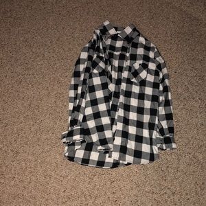 Hot Topic White Buttoned Flannel